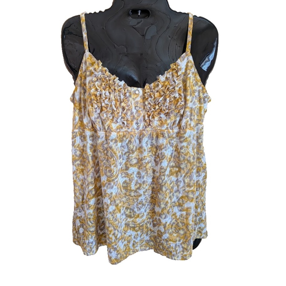 Womens Tank Top L Y2K Style Ruffle Babydoll Dainty Feminine Coquette Summer Cute